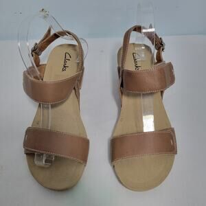 Clarks Alto Disco Wedge Double Strap Sandals Size 9  3226-2854
